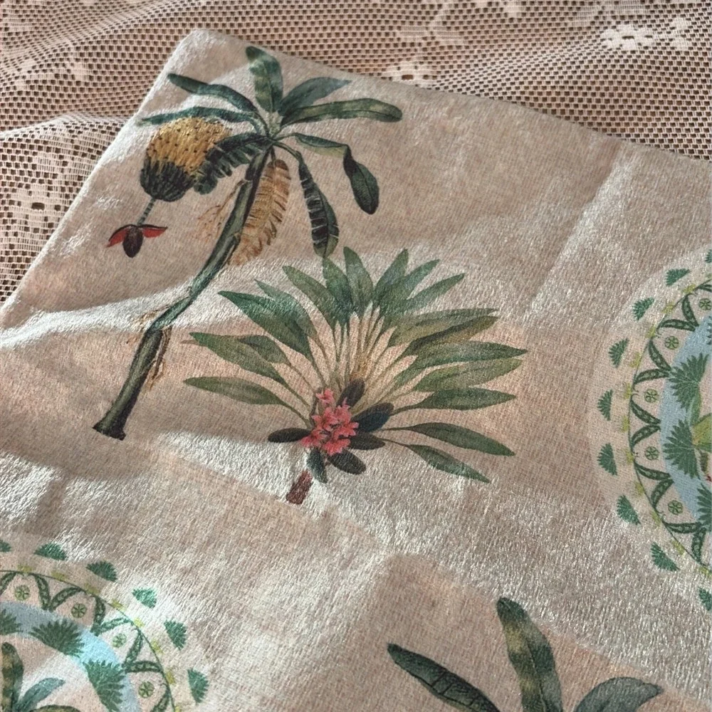 Krsnaa Mehta Tropical Palm Tree Crane Butterfly Botanical Chic Pillow Covers